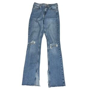 Zara high waist flare split hem jeans tall size 4/28 with 33” inseam